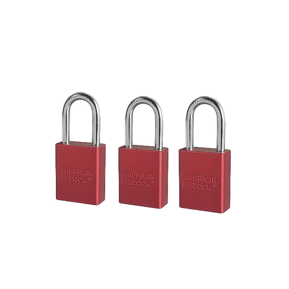 Master Lock Red Aluminum Padlock with Keyed Alike - 3 Pack from Columbia Safety